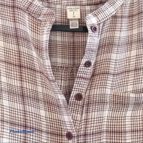 VOLCOM Merlot Plaid Tunic Shirtdress NWT - Picture 4 of 6